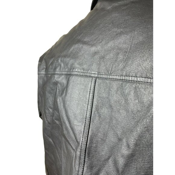 Mens Black Leather Jacket International Male Size XL u - Picture 5 of 10